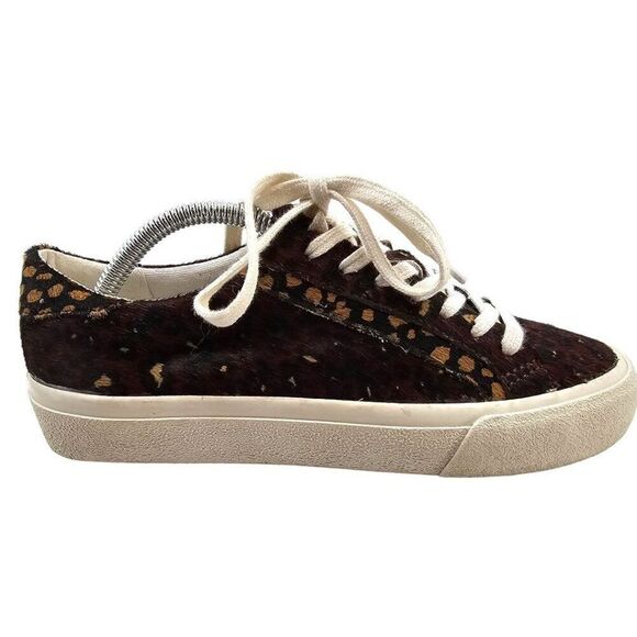 Madewell Womens 5.5 Sidewalk Low Top Sneakers in Painted Leopard Colorblock Calf - Picture 4 of 15